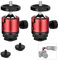 WOKICOR 2 Stück Mini Kugelkopf Stativkopf mit 1/4 Gewindeloch 360° Drehbar Ball Head für Kameras, DSLR, LED-Licht, Kugelgelenk Halter Kompatibel für Nikon, HTC Vive VR, Monopod, Slider, Stativ usw
