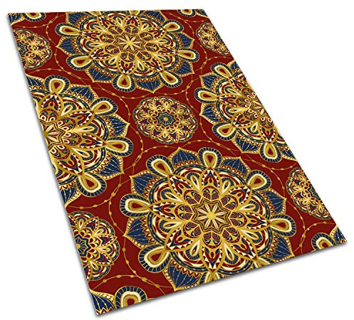 Decormat Tapis Vinyle Le Jardin 120x180cm PVC de Sol Étanche Rouge Extérieur Lino Linoléum de Terrasse sur Balcon - Conceptions dorées