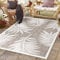 payé Outdoor Teppich Wetterfest - 280x380cm - Beige Weiß - Pflanzen Muster - Teppiche für Terrasse Balkon Garten Indoor