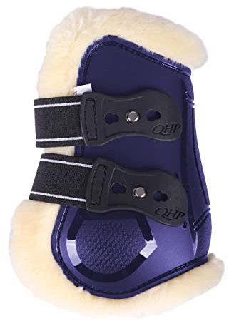 ARBO-INOX - Streichkappen - mit Fellimitat - elastischer Schnellverschluss (Pony, Navy)