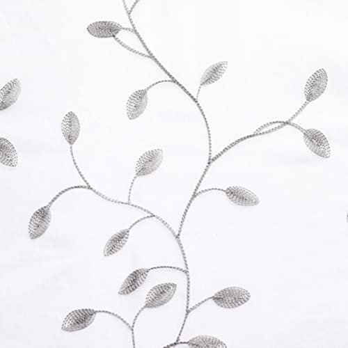 BHADANI Fenstervorhänge für Wohnzimmer, Schlafzimmer, transparenter Voile, Organza-Vorhänge, Jalousien, für Küchentür, grau, B200 x L270 cm, 1 Stück, 4. Pull Plated Tape