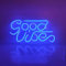 Good Vibes Logo blau Schriftzug Neonlicht LED Neon Schild USB Licht Lampe Reklame Leuchte Kunst Motivation Spruch Wand Dekoration Gaming Setup Streamer Hintergrund Beleuchtung dekorative Wandleuchte