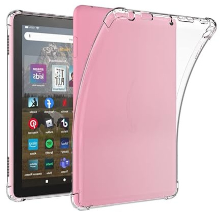 Diamond Case für Clear Fire HD 8 Tablet (12. Generation – 2022 Release), [Militärischer Fallschutz, Aber Nicht sperrig] Slim Fit Hard Case mit rutschfestem TPU Bumper für Fire HD 8 Plus