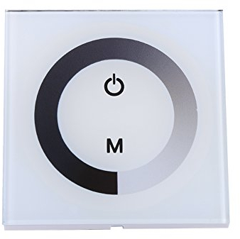 DC 12V-24V Einkanal-Dimmer-Touchpanel-Controller Wandmontierte Dimmer-Helligkeitsregler-Lampe (Weiss)