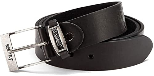 BEZLIT Herren Gürtel 4 cm breit – Jeansgürtel Leder mit PU-Beschichtung, Vintage Dornschließe im Used-Look, JEANS Schriftzug, robust & kürzbar (verschraubt)