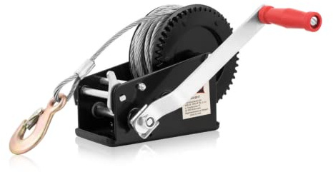 Dragon Winch Seilwinde Handseilwinde 3500 lb/ 1588 kg Haken mit Sicherheitsverschluss und Stahlseil 10m zum von kleinen Booten, Motorrädern, Fahrzeugen und für den Einsatz in Werkstätten Zweigangwinde