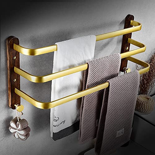 Handtuchhalter Badezimmer Gold Nussbaum Massiv Handtuchhalter, Badetuchhalter, Toilette Wasserdicht Selbstklebend Doppelt Handtuchhalter Anhänger Lagerregal for Badezimmer Küche (Color : 3 b
