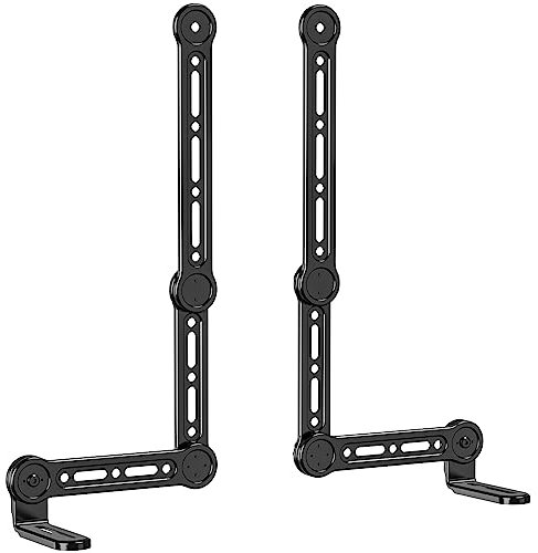 WALI Universal Soundbar Mount, Compatible with Samsung, Sony, Vizio, Bose, LG, and Roku Sound Bars, Fits 23-90 Inch TVs, Adjustable Angle, Supports 15 kg, Easy Installation, Black (SBR206)