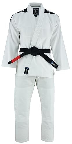 Playwell Pro Costume de jiu-jitsu pour homme avec ceinture blanche de Ju Jitsu Blanc