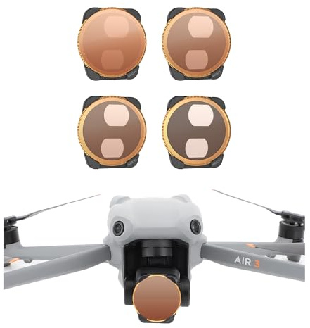 Fututech Kit Filtri per DJI Air 3 Filtri CPL ND MCUV ND/PL per Drone Antigraffio Ad Alta Trasmissione Accessorio (Kit ND/PL)