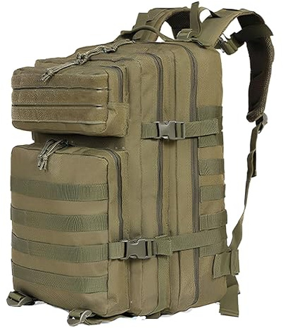 Lawaia Military Backpack 45L Tactical Backpack for Mens Army Ruck Sacks Adult Men Survival Bag Fishing Travel Suitable for Camping Hiking Outdoor Shoulder Daypack