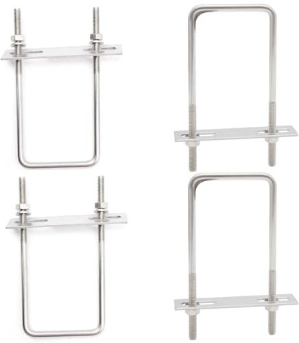 CEEYSEE 4 Satz U Schrauben M6 50 x 120mm U Bügel 304 Edelstahl U Bügelschraube für Befestigung von Rohren, Fahrzeugen, Schiffen, Brücken,Tunneln (U/M6-50x120mm)