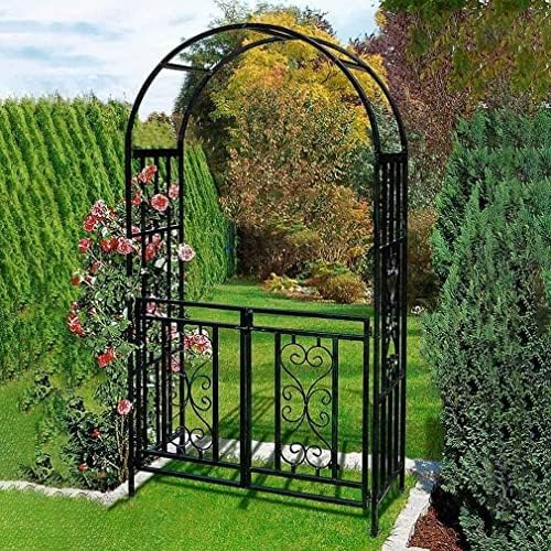 Gartenbogen-Laube Mit Tor, Pergola Im Freien Zum Klettern Von Weinreben Und Pflanzen, Garten-Rasen-Hinterhof Im Freien Für Clematis, Hochzeitsfeier-Dekoration,114 X 52 X 210 cm,Bonny369