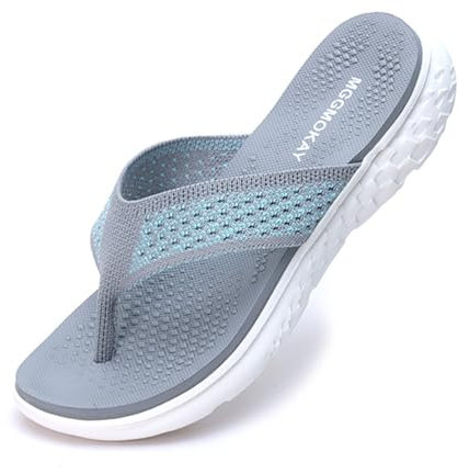 MGGMOKAY Chanclas deportivas para mujer,Verano Chanclas de Casual,Mujer Sandalias de playa,Gris,38