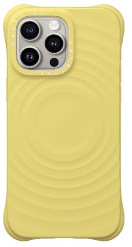 CASETiFY Ripple Silicone Case for iPhone 15 Pro [Magsafe Compatible / 6.6 ft. 2X Military Grade Drop Protection] Soft-Touch, Secure Grip - Buttercream Yellow