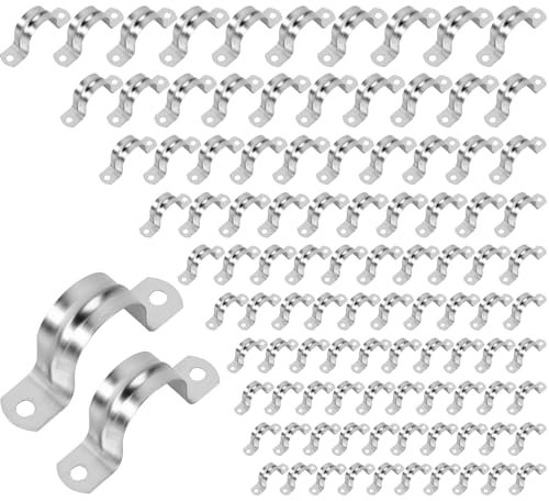 80 Pezzi Morsetti a U per Tubi, 304 Acciaio Inossidabile U-tubo Morsetto, 8 Dimensioni, Fascette per Tubi a U, Morsetti a Forma di U per Fissaggio di Tubi di Scarico, Tubi Metallici, 8 mm a 32 mm