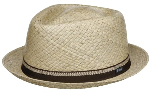 LIPODO Sombrero de Paja Bemiro Player Mujer/Hombre - Made in Italy Playa Sol Primavera/Verano Verano - M (56-57 cm) Natural-marrón