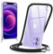 Yoedge Handykette für iPhone 12 / iPhone 12 Pro Hülle mit Band, Necklace Handyhülle mit Kette und Abnehmbar Kordel zum Umhängen, Stoßfeste Bumper Transparent Schutzhülle Case 6,1 Zoll, Schwarz