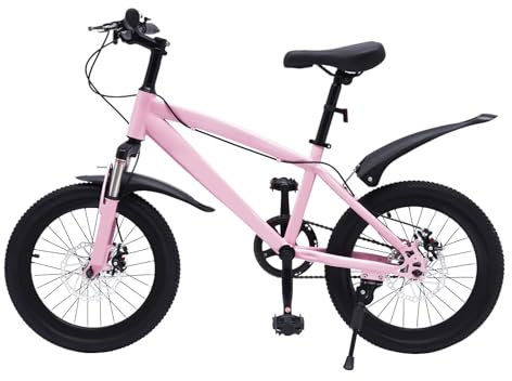 Wulimasun Mountainbike, Mountainbike, Kinder, Jugendliche, Jungen, Mädchen, Mountainbike, höhenverstellbar, Pedal, für Jungen und Mädchen von 8 bis 14 Jahren (Rosa, 18 Zoll)