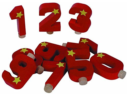 Niermann Standby Geburtstagszahlen 0-9 aus Holz für die Bunte Lichterraupe, Made in Germany