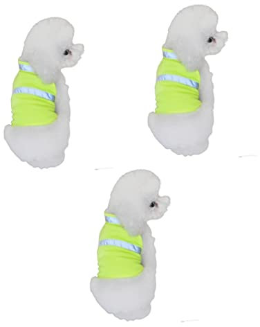BESPORTBLE 3st Verstellbare Sicherheitsweste Gewichtsweste Für Hunde Reflektierende Ausrüstung Für Hunde Reflektierende Jacke Orange Jacke Weste Trageschlaufe Für Kleine Yellow