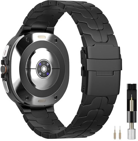 Miimall Correa de titanio para Samsung Galaxy Watch Ultra 2025/2024, correa de metal sin huecos, pulsera de titanio ligera, correa de repuesto para Samsung Watch 8 Ultra de 47 mm, para hombres y