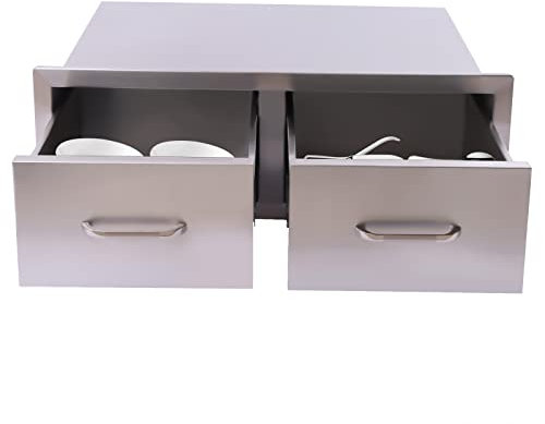 Combo de isla de cocina de acero inoxidable para exteriores con soporte para toallas de papel de 30 pulgadas, construcción duradera, almacenamiento conveniente para estación de parrilla, fácil acceso