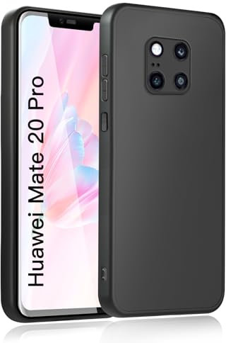 wsiiroon Handyhülle für Huawei Mate 20 Pro Hülle, Stoßfest Kratzfest, Anti-Fingerabdruck, Anti-Rutsch Fallschutz Schutzhülle, Anti-Öl, Unterstützt kabelloses Laden für Mate 20 Pro Case (Schwarz)