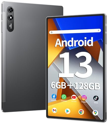 SGIN Tablet 10.51 Inch Android 13 Tablet PC 6GB RAM 128GB Storage, 1200 * 1920 FHD IPS Display, Octa-core Processor, Dual Camera(5MP+13MP), WiFi, Bluetooth, GPS, Type-C, GPS, 6200mAh Battery