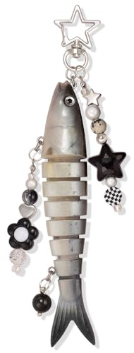 XGALBLA Cute Lifelike Fish Keychain, Aesthetic Y2K Charms Keychain Accessories for Bag Charms Purse Gift, Fishing Gifts, Fish-3, Large
