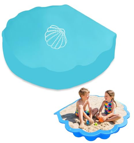 Sandmuschel Abdeckung 100 * 15cm, Abdeckung für Sandkasten Rund Blau Abdeckplane für Sand Wasserdicht Sandabdeckung Sandkastenplane für Sand und Wassermuscheln