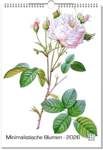 artboxONE Kalender 2026 Minimalistische Blumen Wandkalender A3 2026 Floral