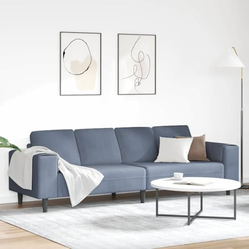 Qnhdfrt Cordstoff Sofa Blau 250 cm Modernes Big Sofa mit abnehmbaren Bezügen ergonomischen Armlehnen und stabilen Holzbeinen für Wohnzimmer Jugendzimmer und kleine Sitzecke