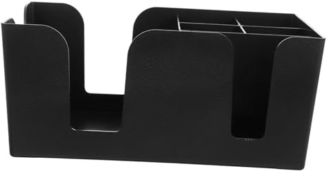 TOYANDONA Multi-compartment Coffee Station Organizer Black Paper Cup Holder with Straw and Lid Dispenser for Home Office Cafe Space-saving Cup Storage Box with Wear-resistant Material