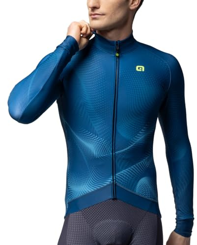 Alé Cycling Men's Pragma Cosmic Long Sleeve Cycling Jersey, Lagoon, M
