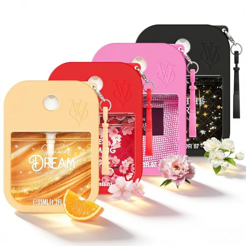 Coffret Cadeau Femme Eau de toilette,Parfum pour Femme 4 * 35ml, floral fruité en bois avec fleurs de cerisier, mandarine, jasmin, bois de santal | Brumes parfumées fines,Fragrance gift set for women