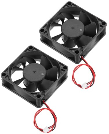 QUARKZMAN 2 Pcs Ventilador De Enfriamiento DC12V 0.45A 70x70x25mm | Sin Escobillas, 2Pin 2Wire, Alta Velocidad, Silencioso, Para Impresora 3D Caja De Computadora Equipo, 3000-4600RPM