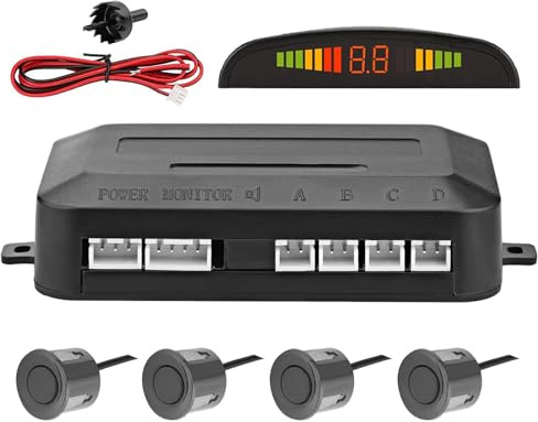 Sensore di parcheggio per garage, radar di retromarcia per auto con 4 | sensori di parcheggio, rilevamento della distanza, cicalino di al parcheggio in garage Indi
