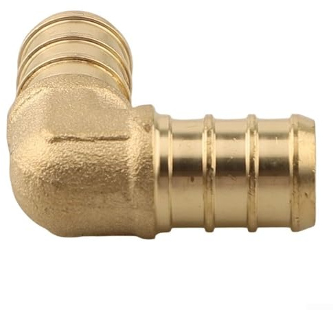 Sumsoctober 2.5 cm PEX Messing Ellenbogen, kompatibel mit PEX Typ A/B/C Rohren, für Wasserversorgung und Fußbodenheizungen, 5 Stück
