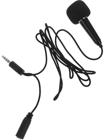 MOTHNUR Mini Portable Microphone for Smartphone and Laptop, Handheld Tiny Vocal Mic with 3.5mm Jack, Black Mini Mobile Phone Recording Microphone for Karaoke and Podcast Use