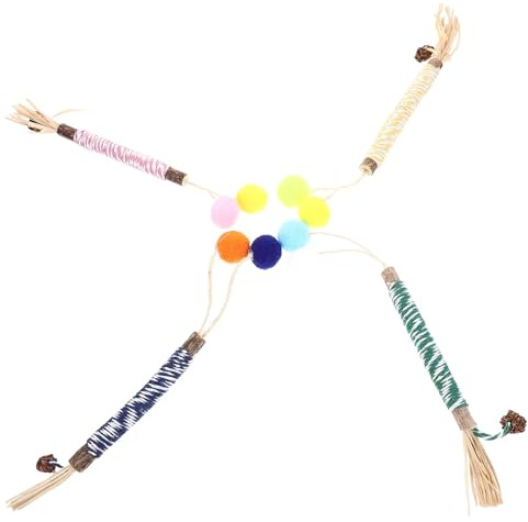 Gatuida 4 Bâtonnets de Vigne Argentée pour Chats D'intérieur, Naturel et Sûr en Actinidia Polygama, Design Coloré pour Soins Dentaires et Amusement