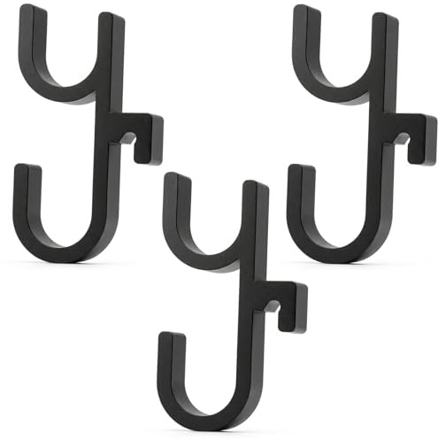 RVYEIOP 3 Pezzi Ganci Auto Poggiatesta, Doppio Gancio Porta Oggetti per Auto, Accessori Interno Macchina per Borse, Ombrelli e Spesa, Organizer Sedile Posteriore Universale, Nero