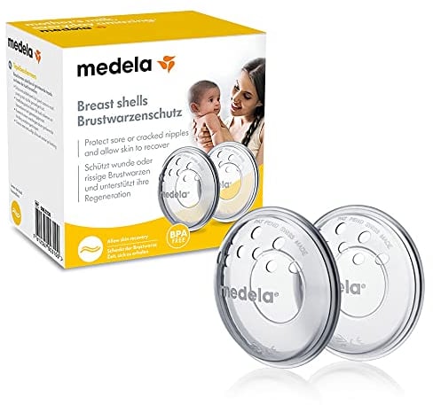 Medela Brustwarzenschutz – BPA-frei, aus weichem Silikon – Mit atmungsaktiven Lüftungsöffnungen – 2er-Set