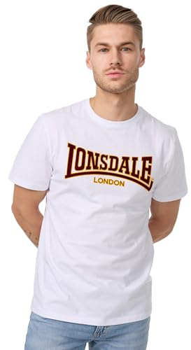 Lonsdale Herren-T-Shirt, 100% Baumwolle, Slim Fit, lässige Alltagskleidung | Atmungsaktives Material, leichter Komfort, Kurzarm-T-Shirt, Shirt mit Rundhalsausschnitt für Fitness, Reisen, Büro & Freizeit
