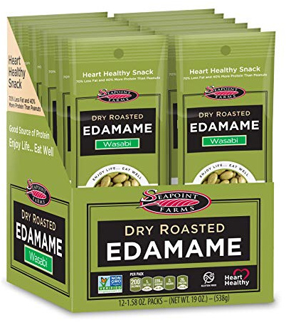 Seapoint Farms Dry Roasted Edamame, Wasabi, 1.58 oz (Pack of 12)