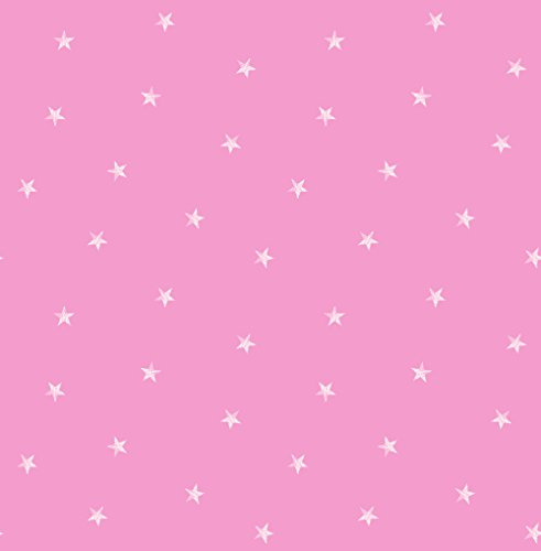 Decorline Carousel Ditsy Single Stars Wallpaper, Bright Pink