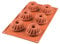 silikomart | SF058 Moule en Silicone pour monoportions MINI GUGELHUPF, anti-adhérent, 6 cavités, paquet de 1 Moule à gâteau, Ø 70 h 36 mm, Made in Italy, Terra Cotta