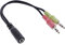 InLine 99312A Audio Headset Adapterkabel, 2x 3,5mm Klinke Stecker an 3,5mm Klinke Buchse 4pol. OMTP, 0,15m