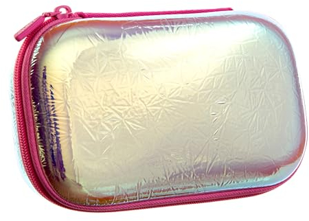 ZIPIT Metallic Federmäppchen für Mädchen | Großes Mäppchen für Schule und Büro | Etui mit Organizer | Federmappe Silber