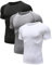 Men's (Pack of 3) Cool Dry Compression Short Sleeve Sports Baselayer T-Shirts Tops Black/Grey/White 02-S